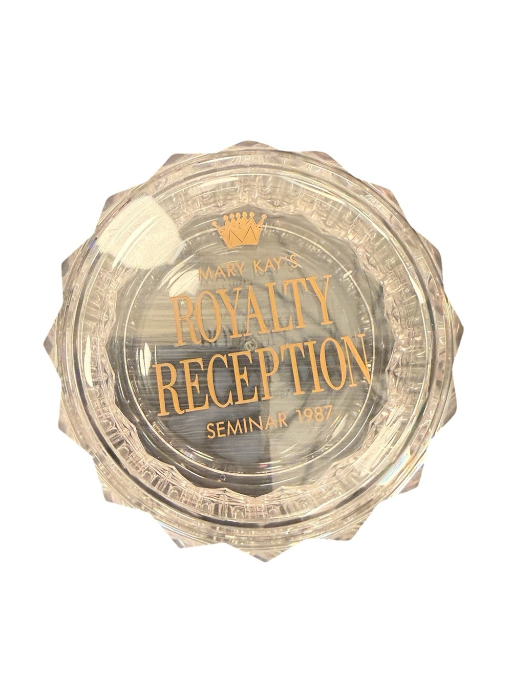 Vintage Mary Kay Royalty Reception Seminar 1987 Plastic Clear Box Trinket Box
